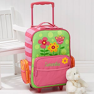 Personalized Kids Suitcases - Flowers Rolling Luggage for Girls