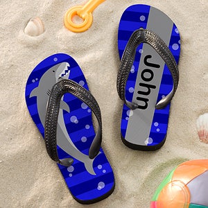 Personalized Kids Flip Flop Sandals - Shark - Kids Gifts