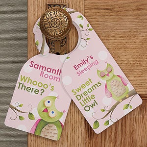 Personalized Girl's Bedroom Door Hanger - Owl About You - 12836