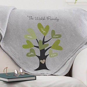 Personalized Family Throw Blanket - Leaves of Love  - 12871