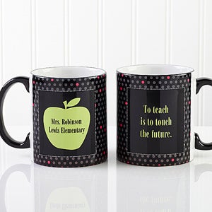 Personalized Teacher Coffee Mugs - Green Apple - 12925