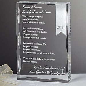 Personalized Graduation Gifts - Secrets of Success Keepsake - 12969