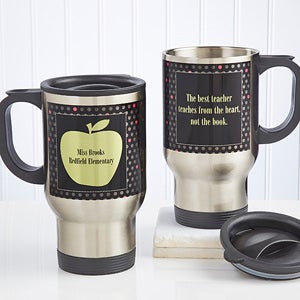 Personalized Teachers Travel Mugs - Green Apple - 12980