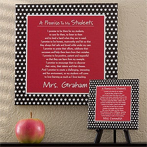 Personalized Teacher Canvas Art - A Teacher's Promise - 12983