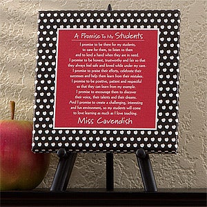Personalized Teacher Canvas Art - A Teacher's Promise - 12983