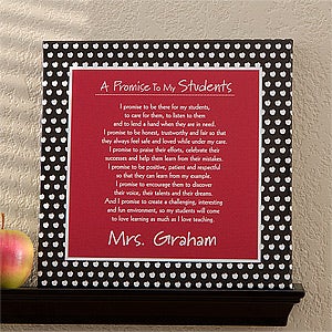 Personalized Teacher Canvas Art - A Teacher's Promise - 12983