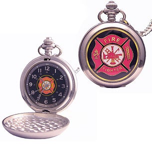 "Heroes" Pocket Watch<br>Choose Police or Firefighter! Item # 1366D