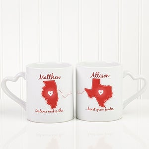 Personalized Coffee Mug Sets - Long Distance Love