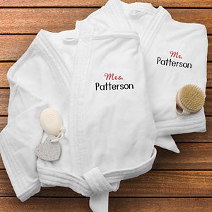 Personalized Velour Spa Robes - Mr and Mrs Collection - 1429