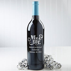 Personalized Wine Bottle - Wedding & Anniversary - Mr. and Mrs ...