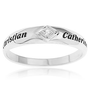 Our Promise Personalized Sterling Silver Couples Rings
