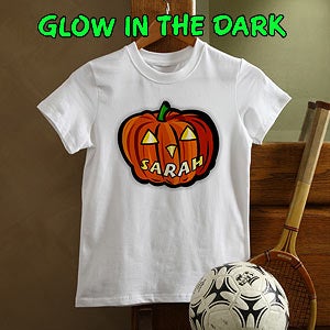 Personalized Kids and Baby Clothes - Glow In The Dark Pumpkin - 1662