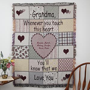 Personalized Grandmother or Mom Blanket - Her Special Touch Design - 1740D