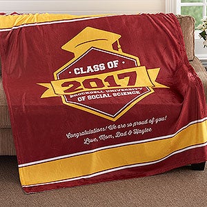 personalized blanket grad gift