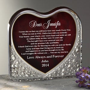 Personalized Love Letter Keepsake Gift - Red Heart Shape - 1963