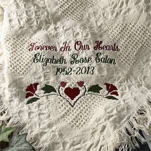 Personalized Memorial Afghan Blanket - Forever In Our Hearts - 1975