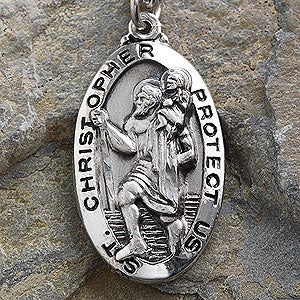 Custom Engraved St. Christopher Pendant for Kids - 2187