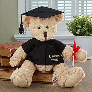 Personalized Bear with Graduation Gown and Cap - 2458