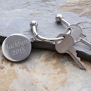 Engraved Silver Key Ring - Silver Plated Life is a Journey - 2515