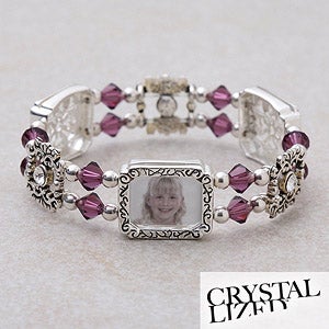 Personalized Swarovski Crystal 3-Photo Bracelet - 2527D