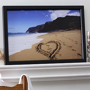 Personalized Canvas Art - Sandy Beach Tropical Island Design - 2530