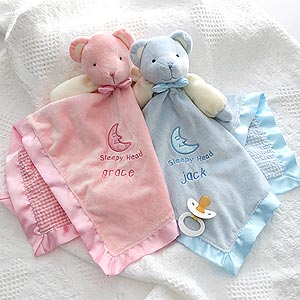 Personalized Teddy Bear Baby Blanket - Embroidered - 2547