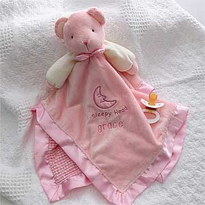 Personalized Teddy Bear Baby Blanket - Embroidered - 2547