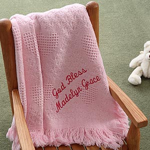 Personalized Baby Love Fringe Blanket - 2618
