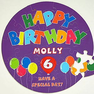Personalized Kids Birthday Puzzle - Happy Birthday Balloon Design - 2650