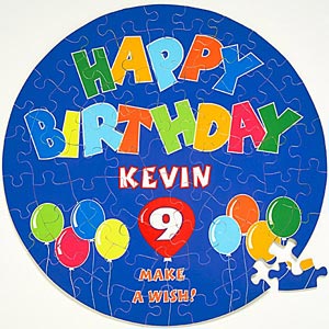 Personalized Kids Birthday Puzzle - Happy Birthday Balloon Design - 2650
