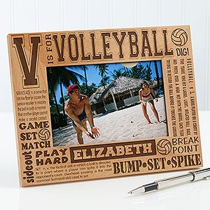 Picture Frames  Quotes on Personalized Volleyball Picture Frame   4x6 Photo   2673