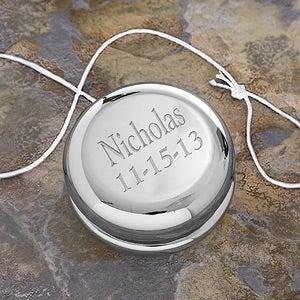Personalized Silver Plated Yo-Yo - Engraved Free - 2690