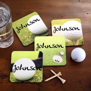 Personalized 19th Hole Golf Coaster Set - 2696