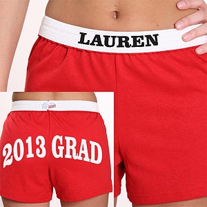 Personalized Girls Athletic Shorts - Graduation Year and Name Design - 2781