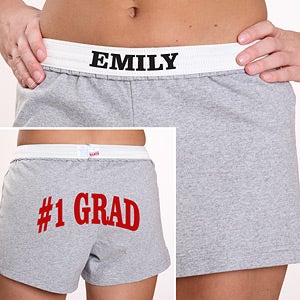 Personalized Girls Athletic Shorts - Graduation Year and Name Design - 2781