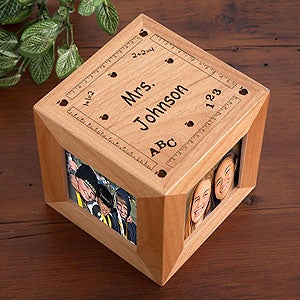 Personalized Wood Photo Cube For Teachers - 2800