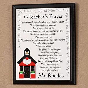 Personalized Teacher's Prayer Wall Plaque - Schoolhouse - 2813