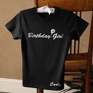 Personalized Ladies T-Shirts - Birthday Girl Design - 2830