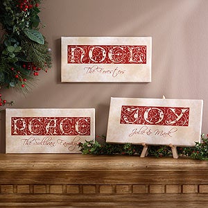 Personalized Holiday Sentiments Family Canvas Art - 2927