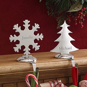 Engraved Nickel-Plate Stocking Holders - 2945