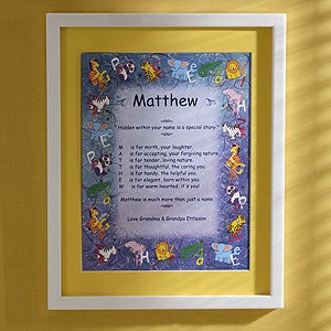 Personalized Name Meaning Print - Delicate Butterfly - Yellow Mat - 2951