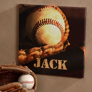Personalized Canvas Art - Baseball Star Design - 2977