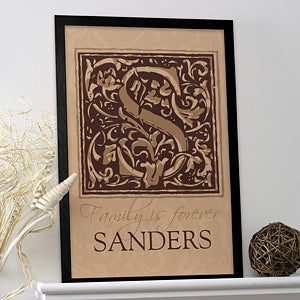 Family Name and Monogram Personalized Canvas Art - 3245