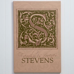 Family Name and Monogram Personalized Canvas Art - 3245