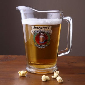 Personalized Pub Glasses and Pitcher Set - Neighborhood Pub - 3256D
