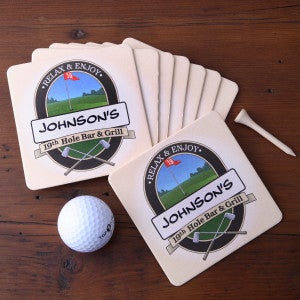 Personalized Bar Glasses and Pitcher Set - 19th Hole Golf - 3259D