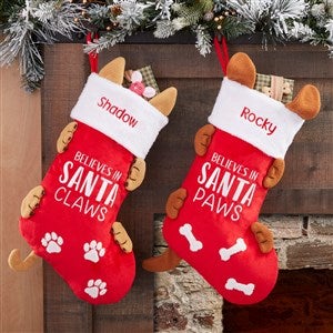 Santa Paws Embroidered Pet Stockings