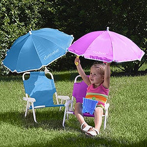 Personalized Child Beach Chair And Umbrella Set - 3385