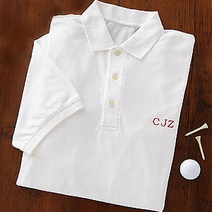 Personalized White Polo Shirt With Embroidered Monogram - 3464