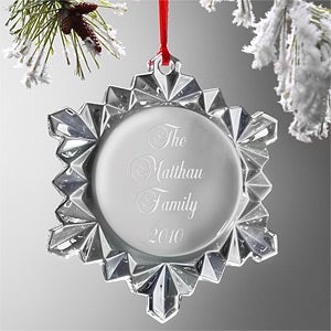 Personalized Crystal Snowflake Heirloom Ornament - 3508